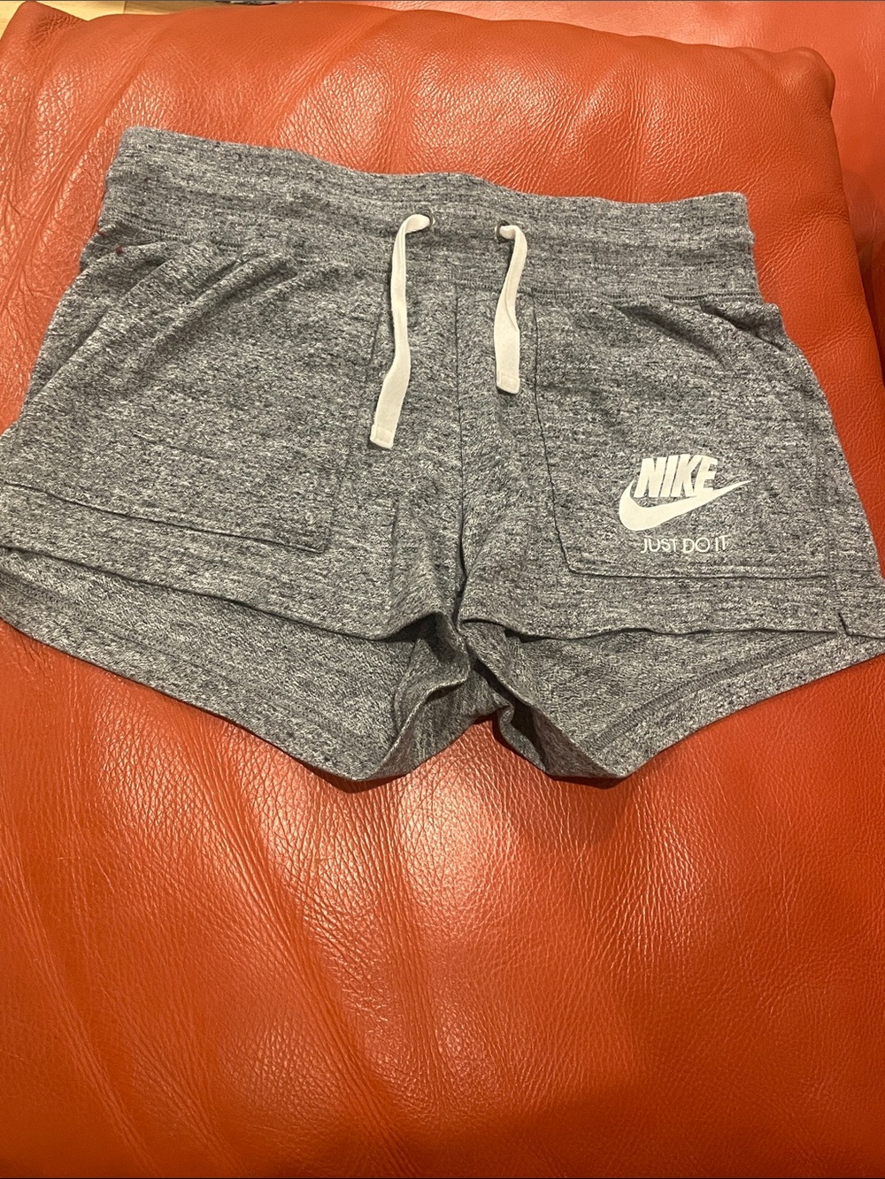 Nike Gray French Terry Athletic Lounge Shorts with Drawstring